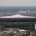 Widok na Stadion Narodowy z Pałacu Kultury